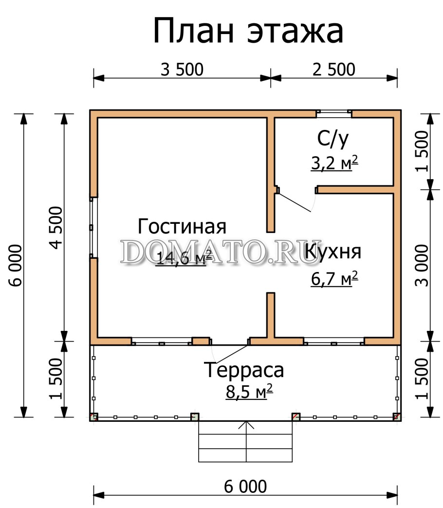 Дачный каркасник 6х6 планировка