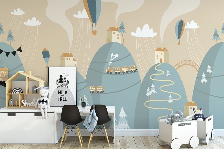 Фотообои горы в детскую в скандинавском стиле