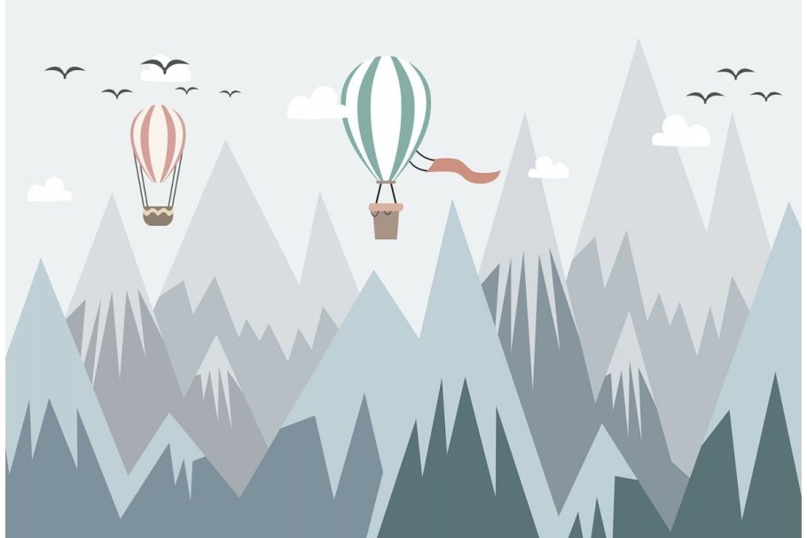 Горы на стене в детской