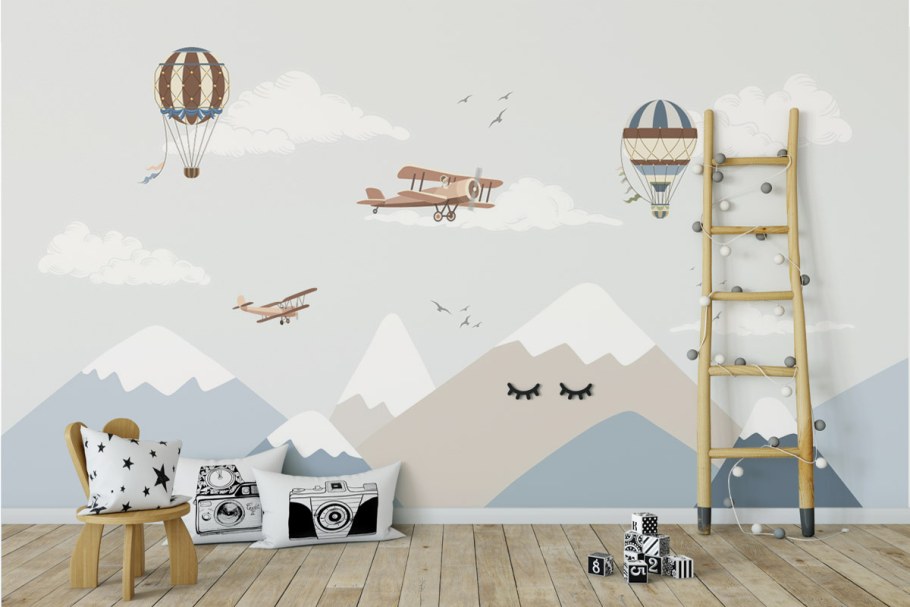 Горы в скандинавском стиле в детской