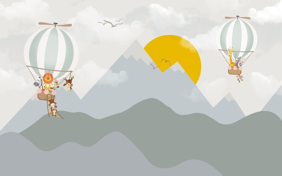 Горы на стене в детской