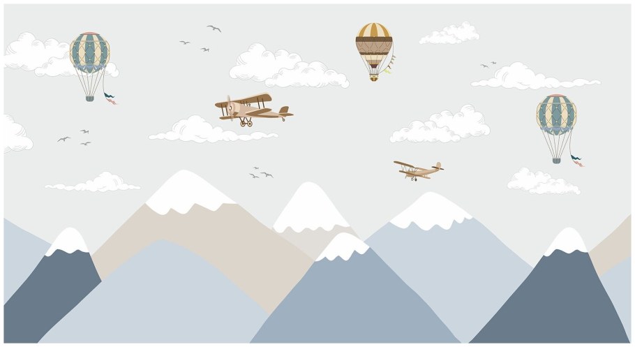 Роспись стен горы детская