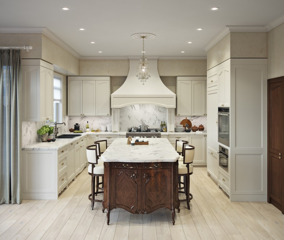 Светлая кухня с островом