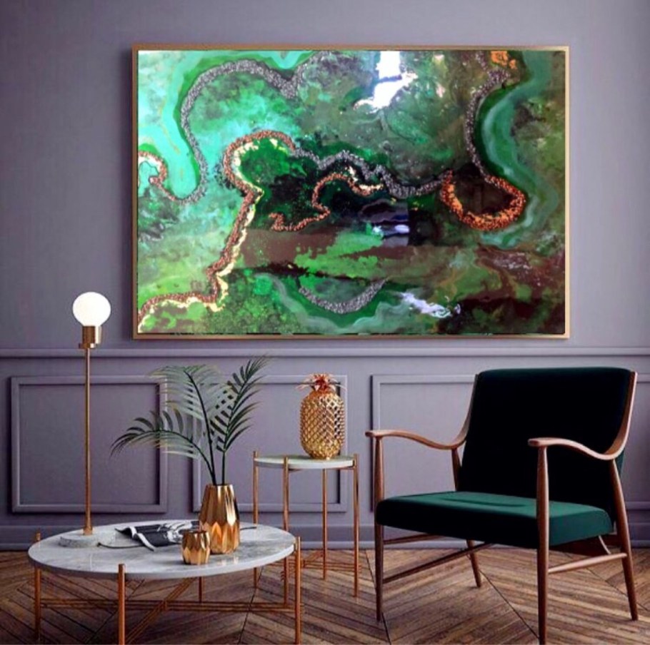 Панно из малахита