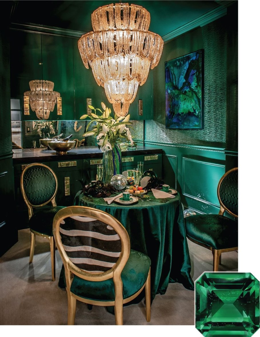 Бритиш Грин цвет в интерьере