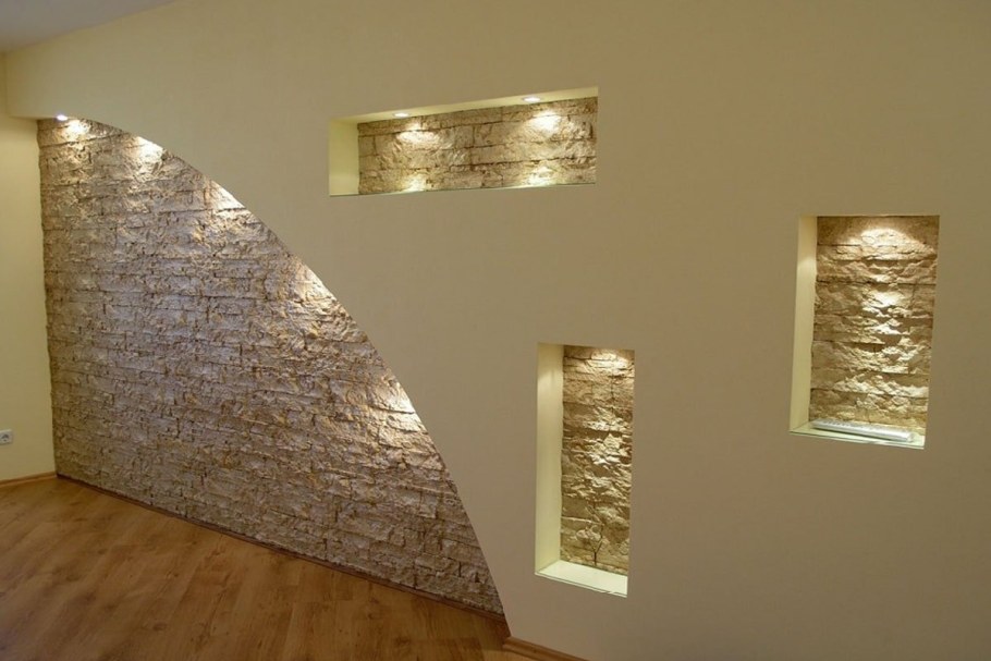 Декоративная стена из гипсокартона