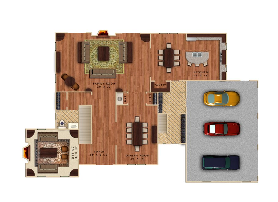 Мебель вид сверху для планировки