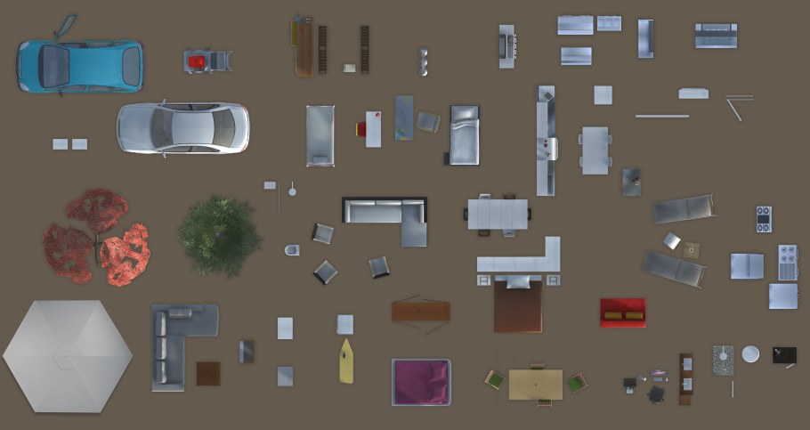 Садовая мебель вид сверху