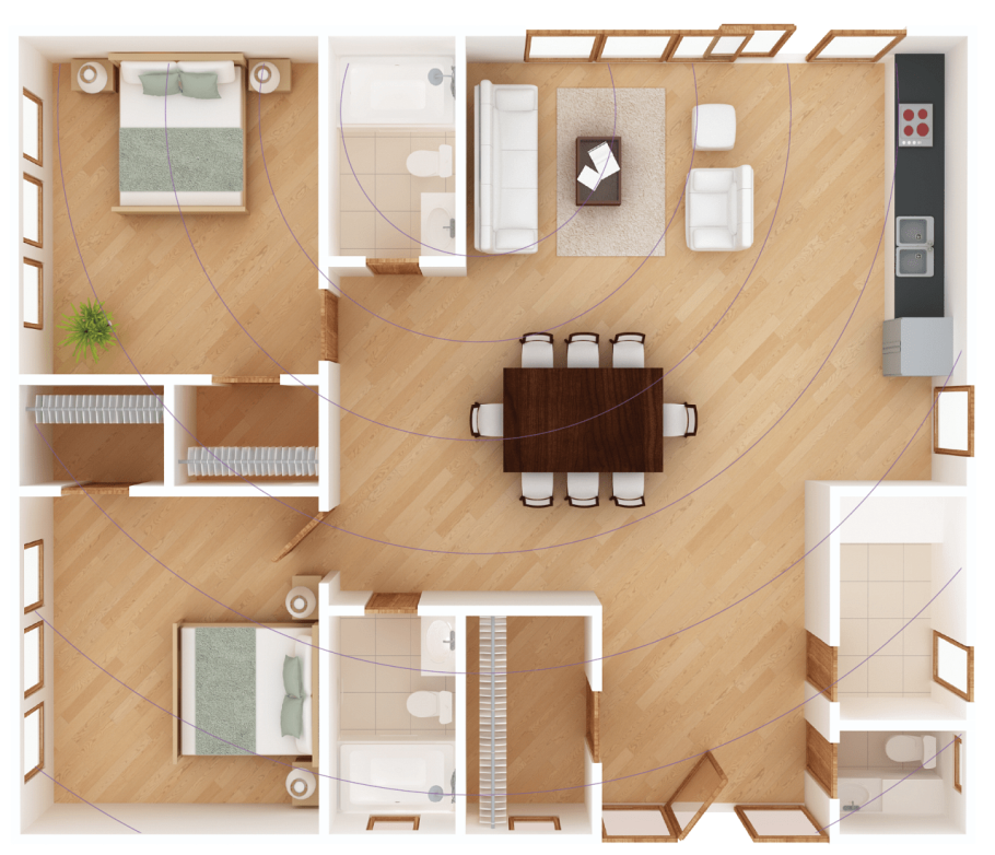 Кухонная мебель вид сверху