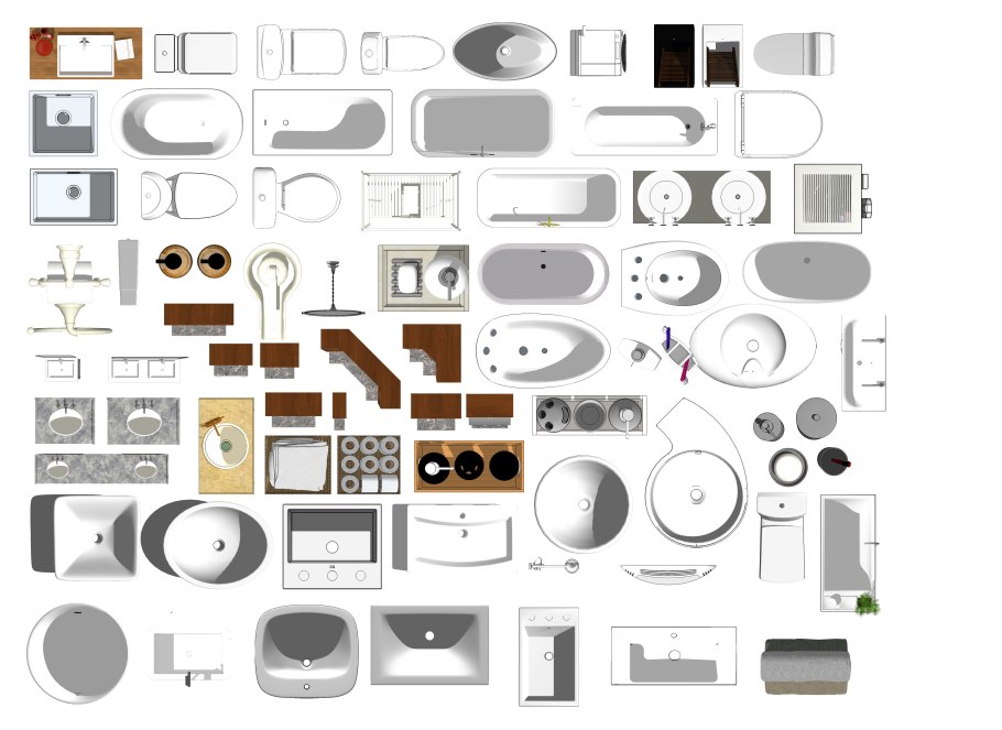 Мебель в плане для фотошопа