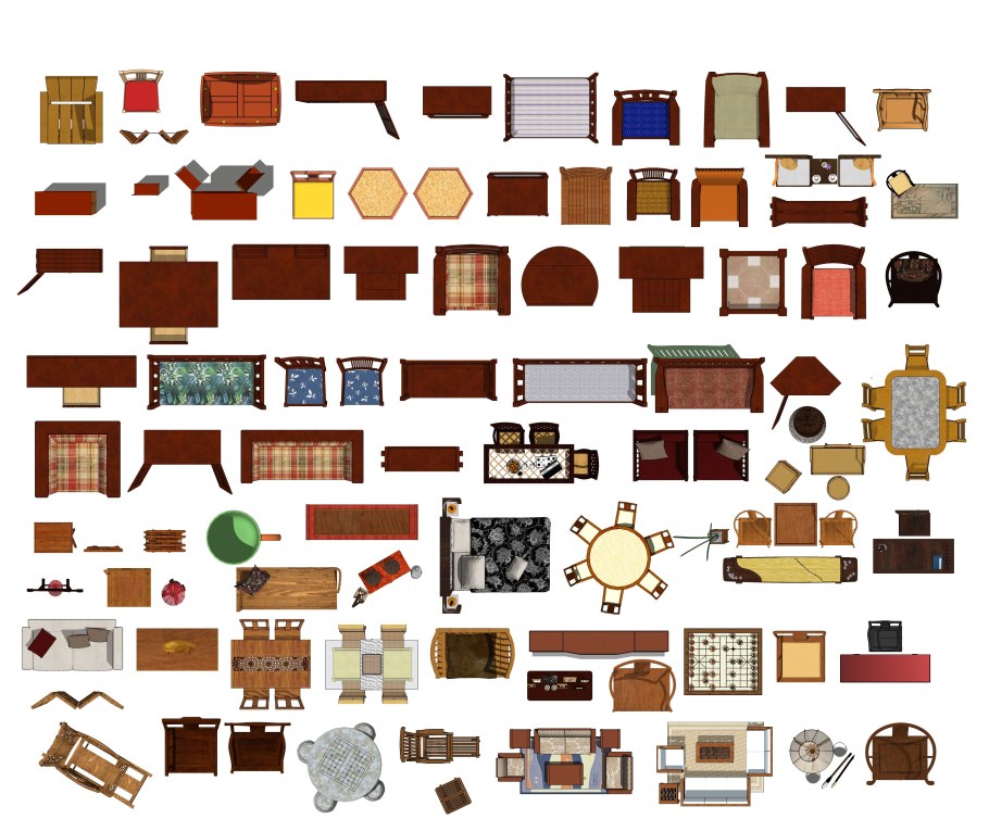 2д мебель сверху архикад