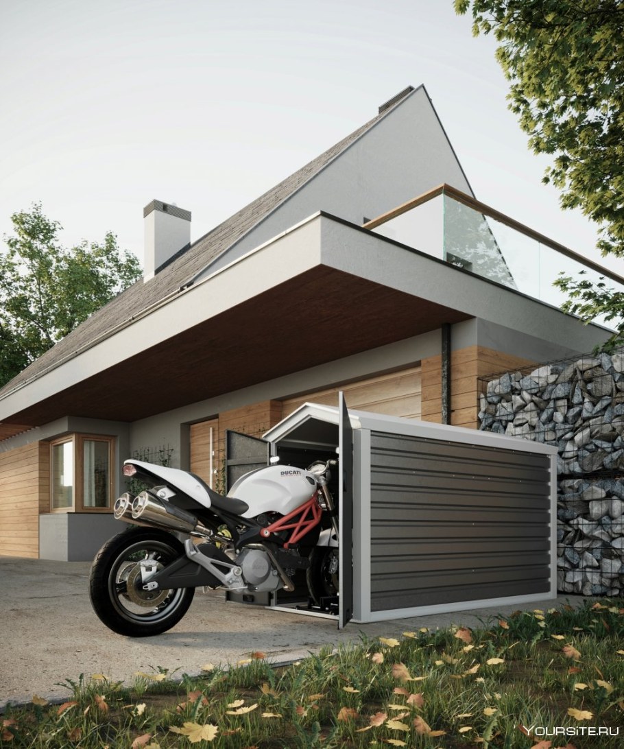Металлический гараж для мотоцикла