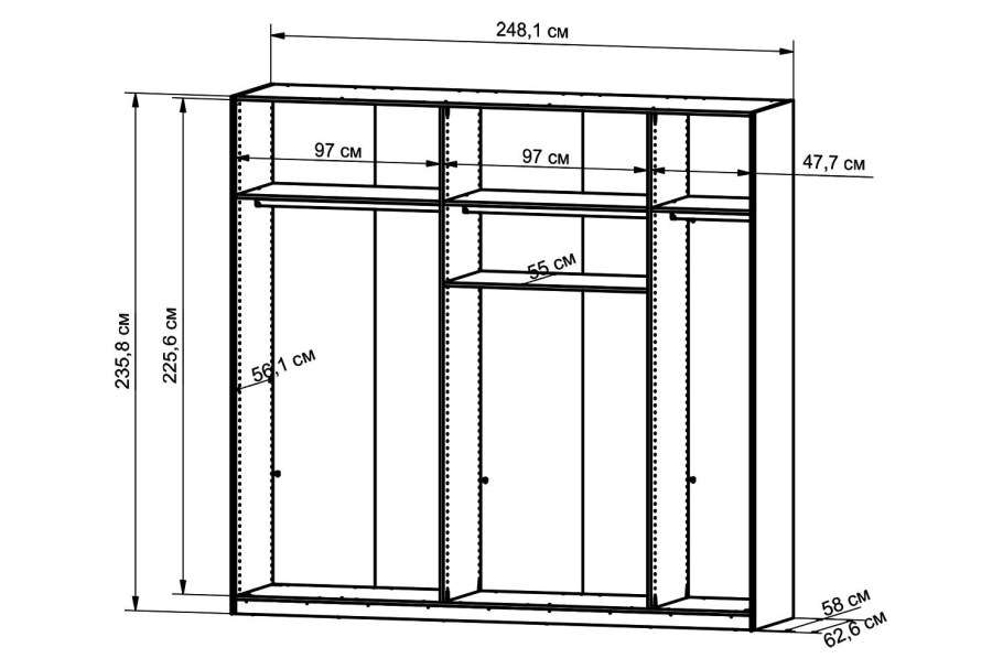 Гардеробная чертеж