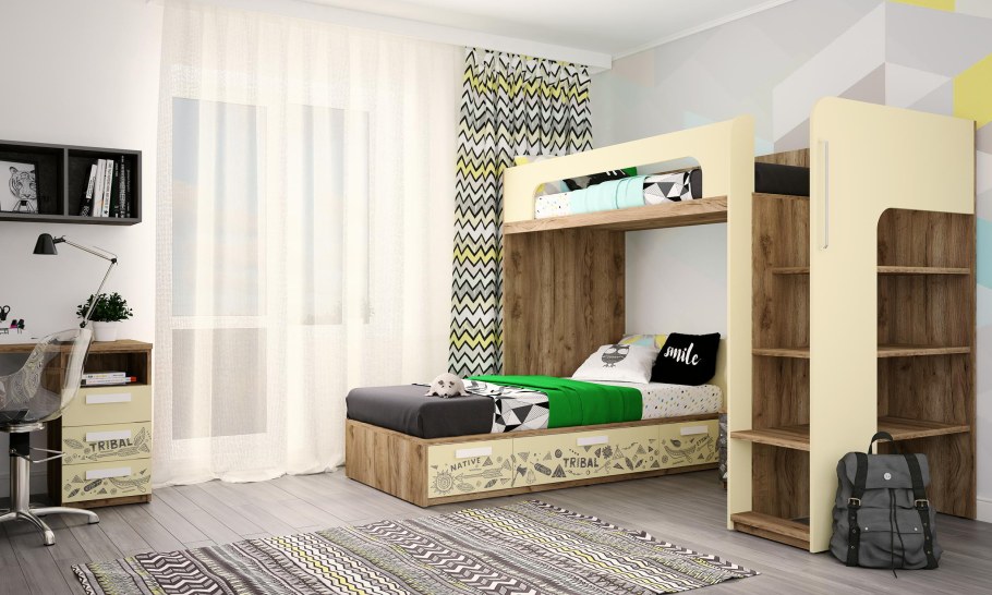 Кровать чердак клюква Джуниор