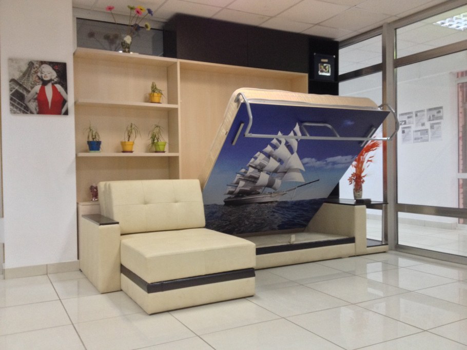 Шкаф-кровать диван трансформер TRANSMEB блюз