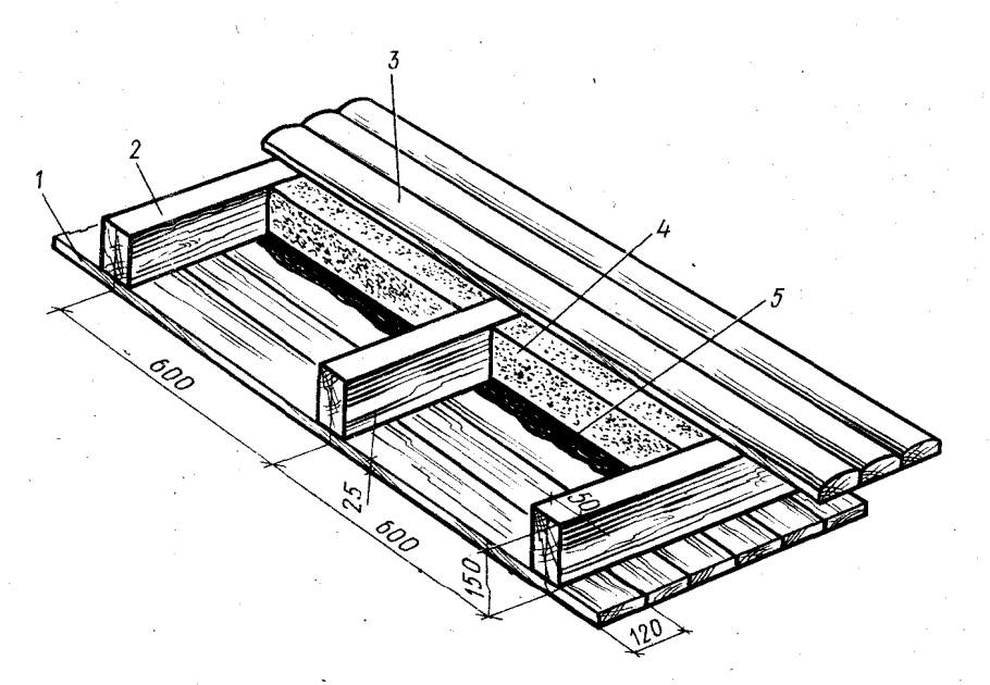 Конструкция перекрытия по деревянным балкам чертеж
