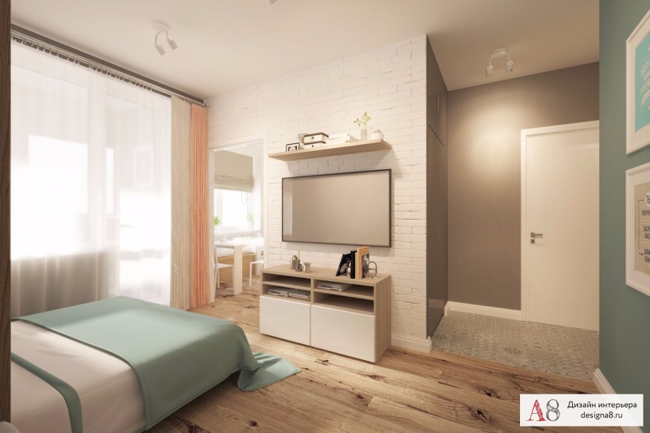 Двухкомнатная хрущевка спальня