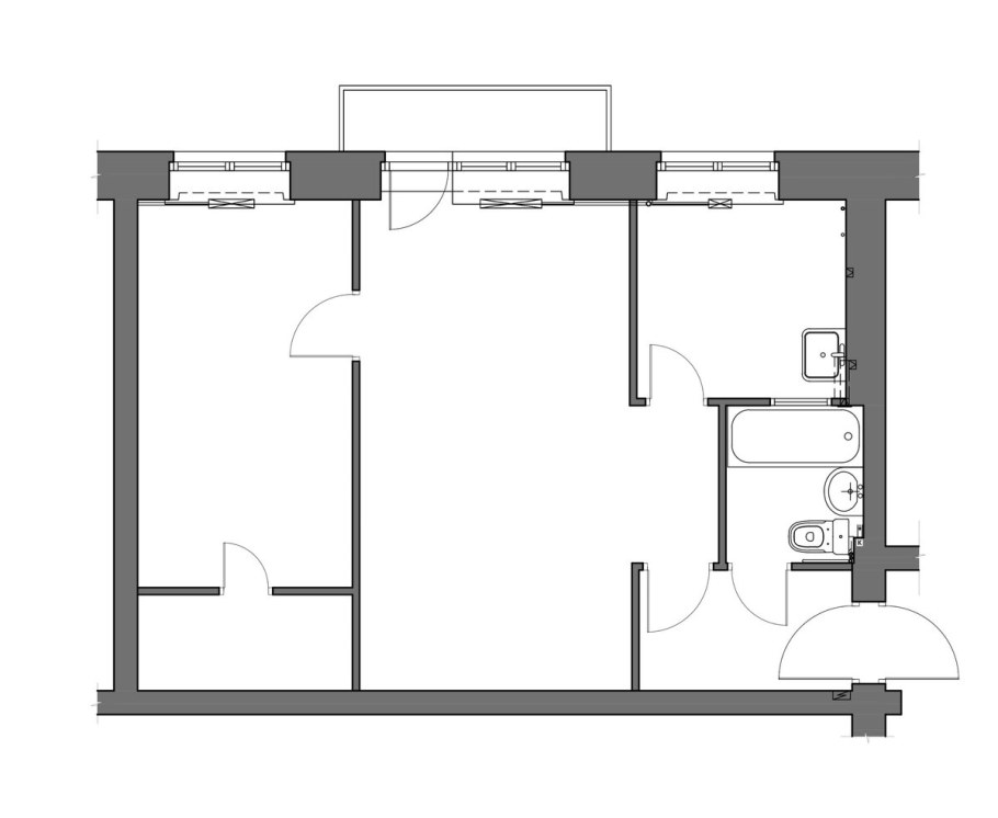 Планировка 2-х комнатной хрущевки 44м2