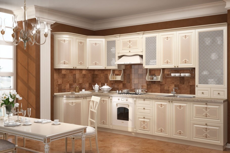 Красная угловая кухня