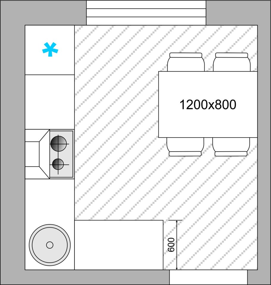 План кухни сверху