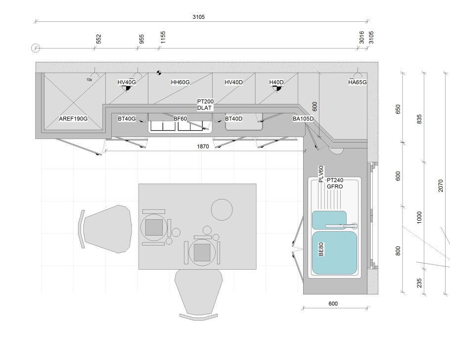 Остров на кухне схема