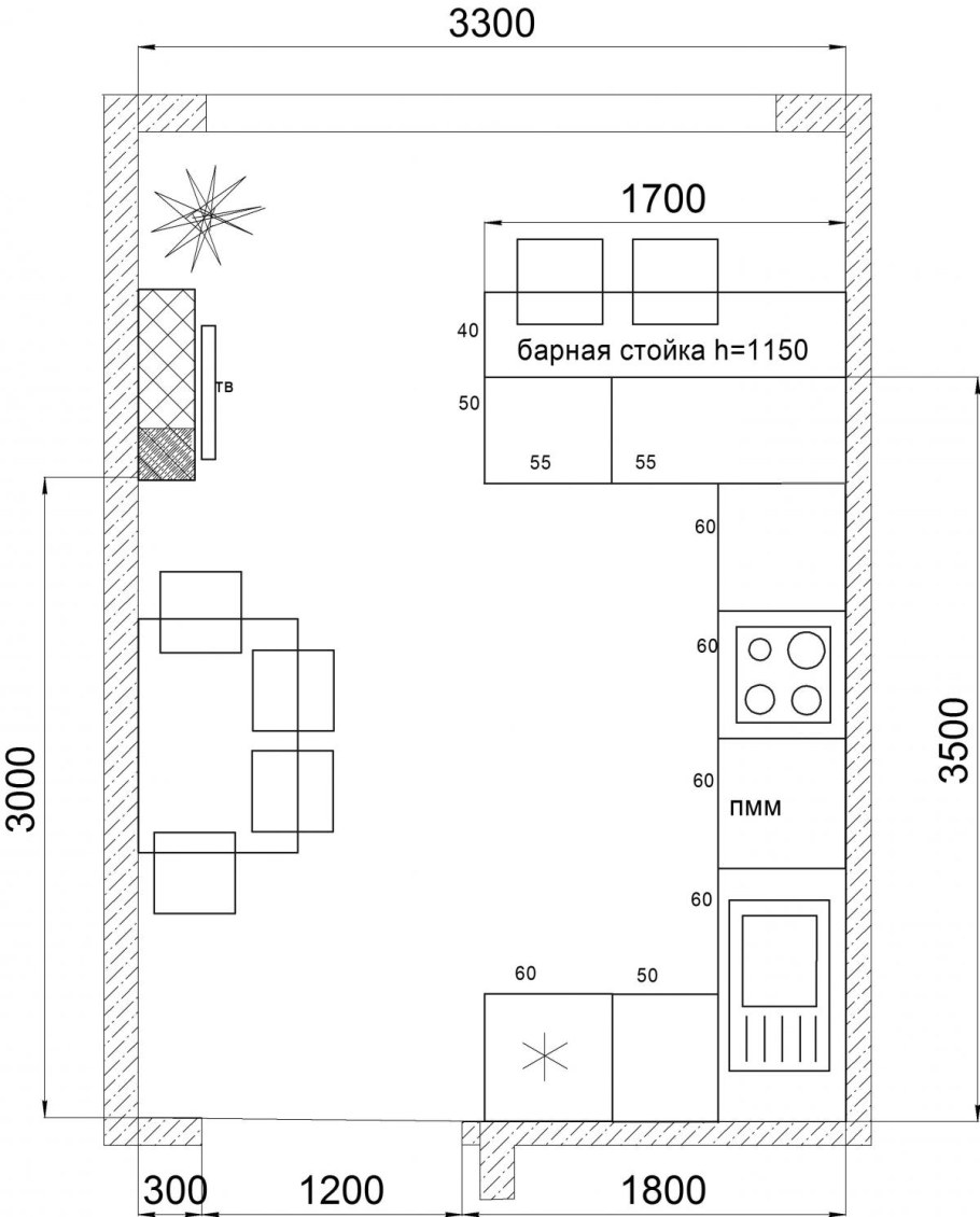 План схема кухни ресторана