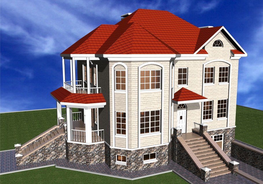 Двухэтажный дом с подземным гаражом