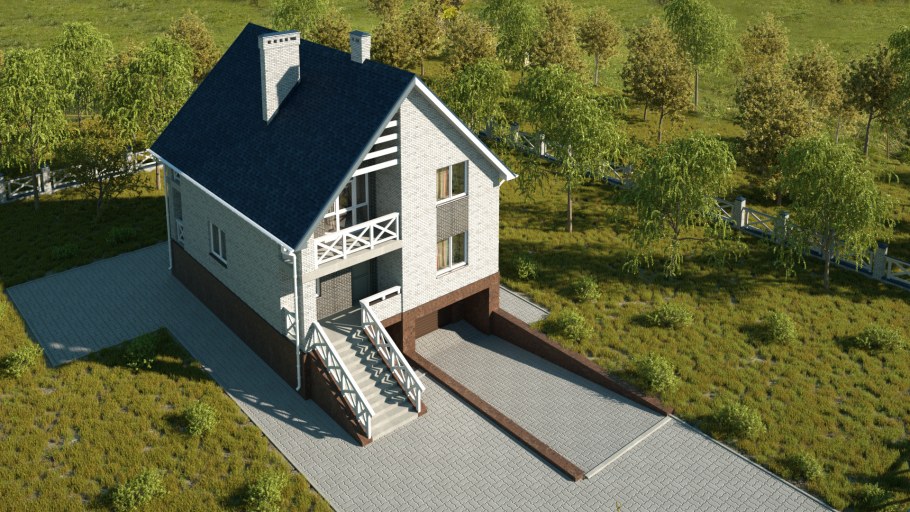 Проект дом 10х10 с цокольным этажом