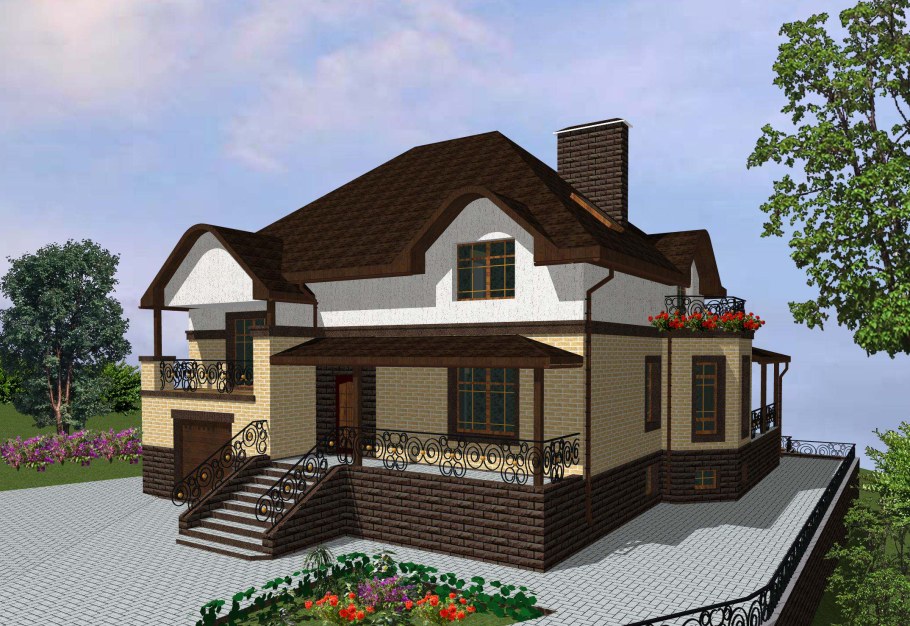 Дом кирпичный двухэтажный