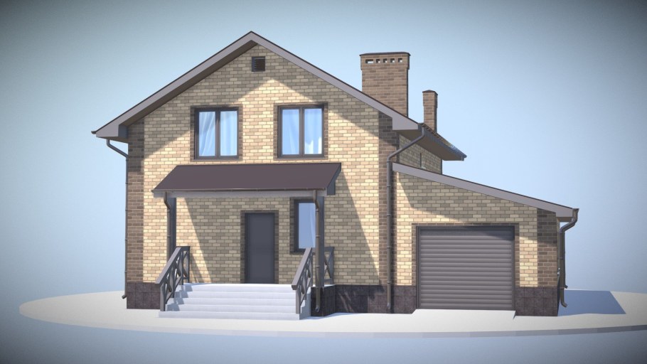 План двухэтажного дома с цокольным этажом