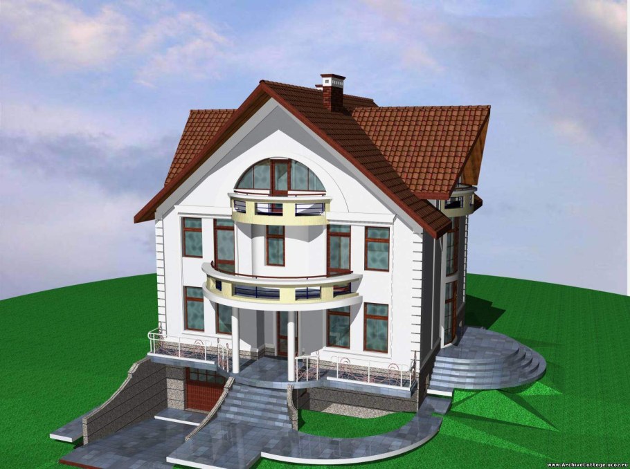 Дом с высоким цоколем