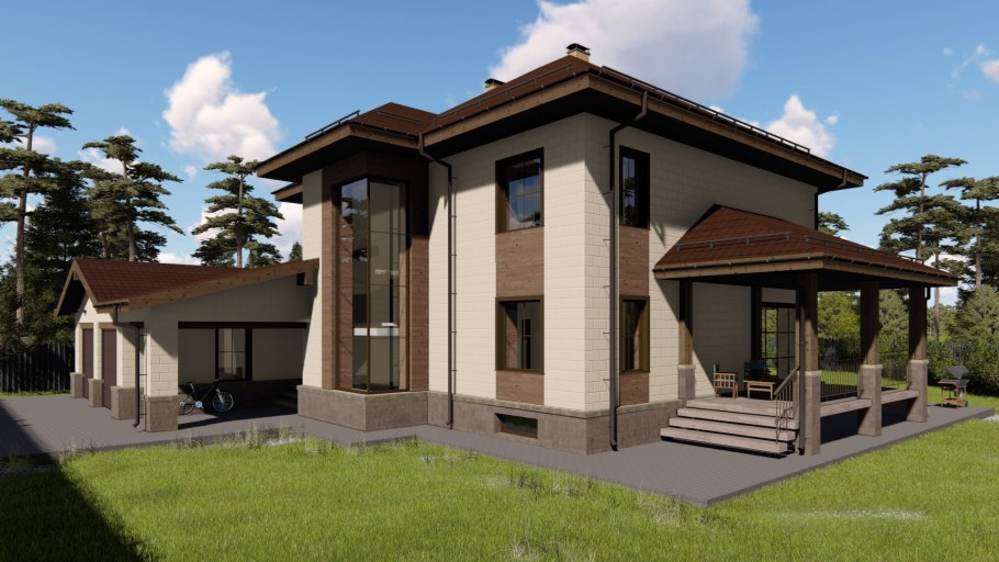 План 2-х этажного дома с подвалом