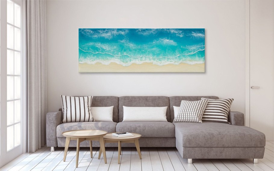 Голубая картина в интерьере