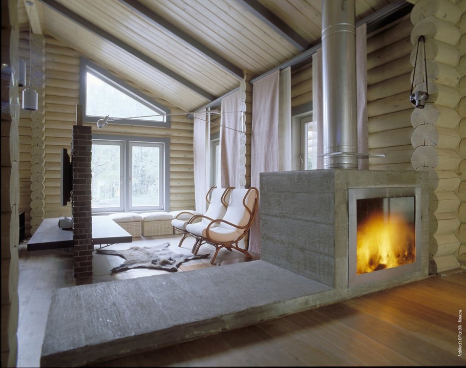 Камин в деревянном доме