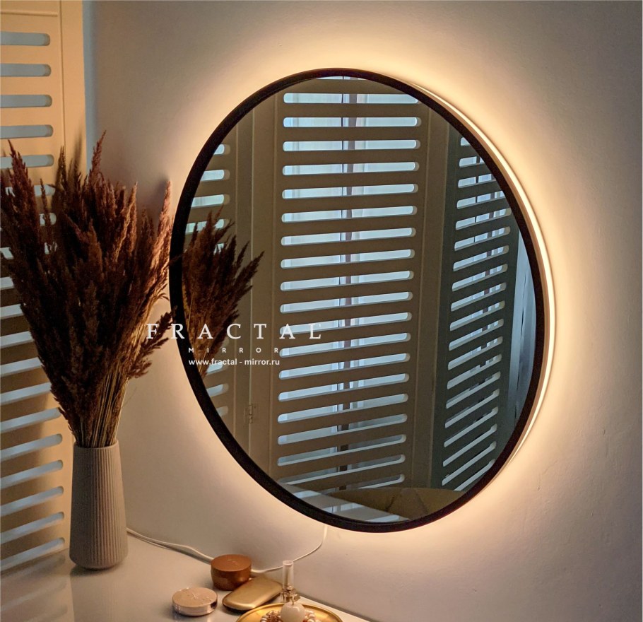 Круглое зеркало с подсветкой Ambilight в раме f2