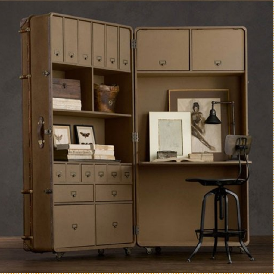 Стол у окна с полками