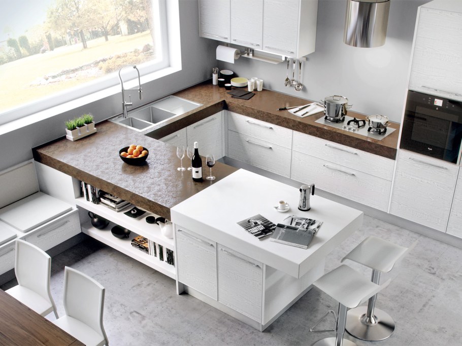 Интерьер кухни в частном доме