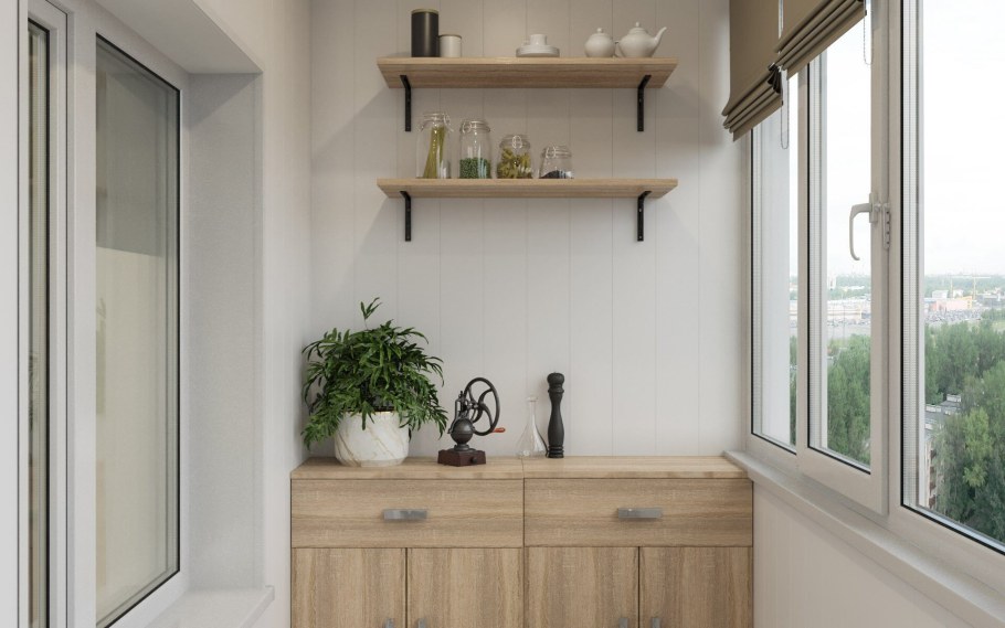 Стильный маленький балкон