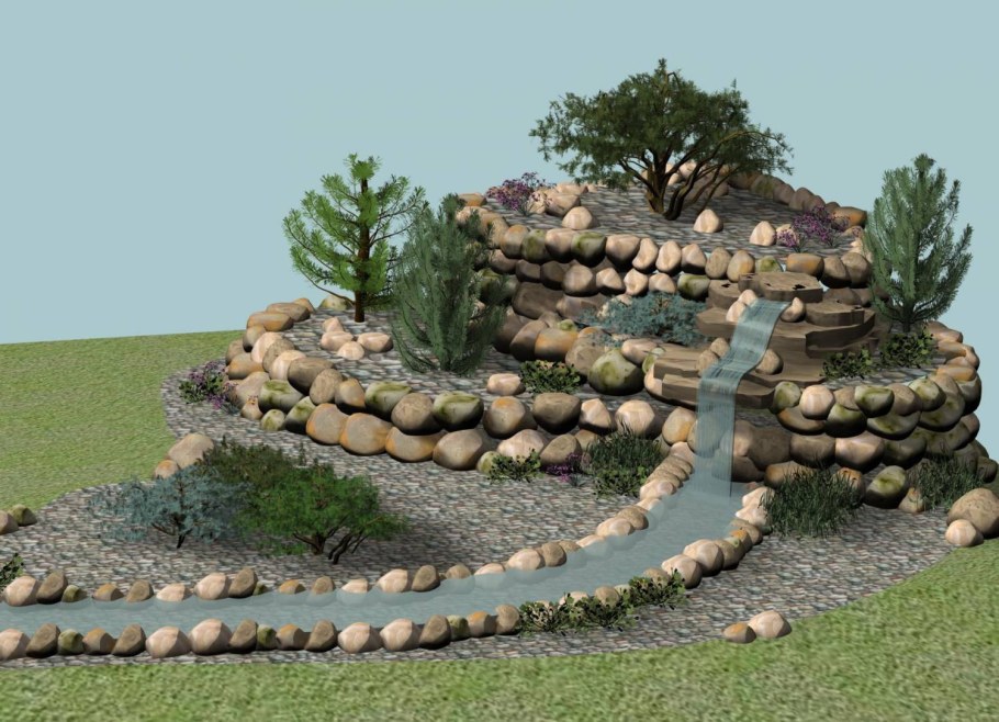 Декор из камней для сада