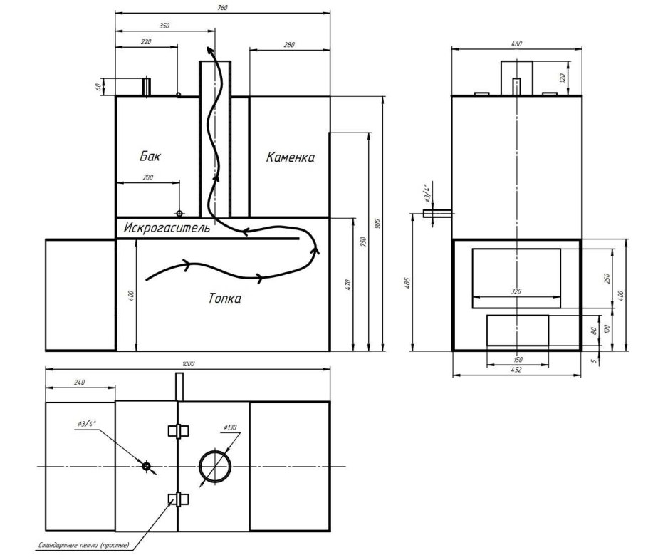 Печки своими руками из железа чертежи фото