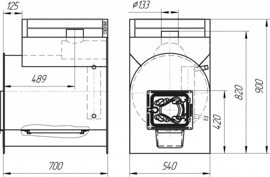 Дровяная банная печь жара супер 700