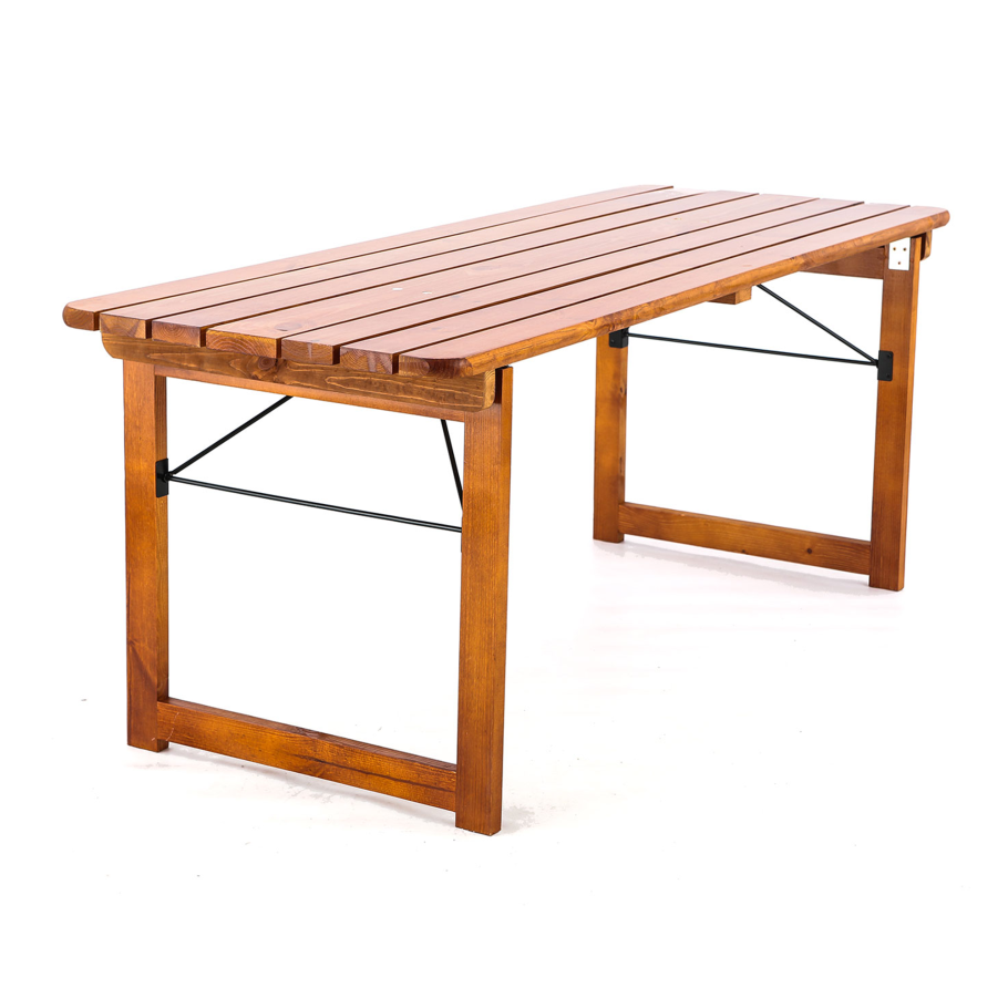 Стол Бирфест складной массив сосны 180х70х73см