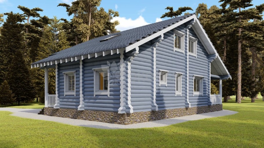 Дом с верандой и террасой