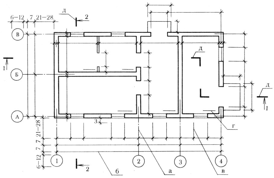 Ширина внутренних несущих стен