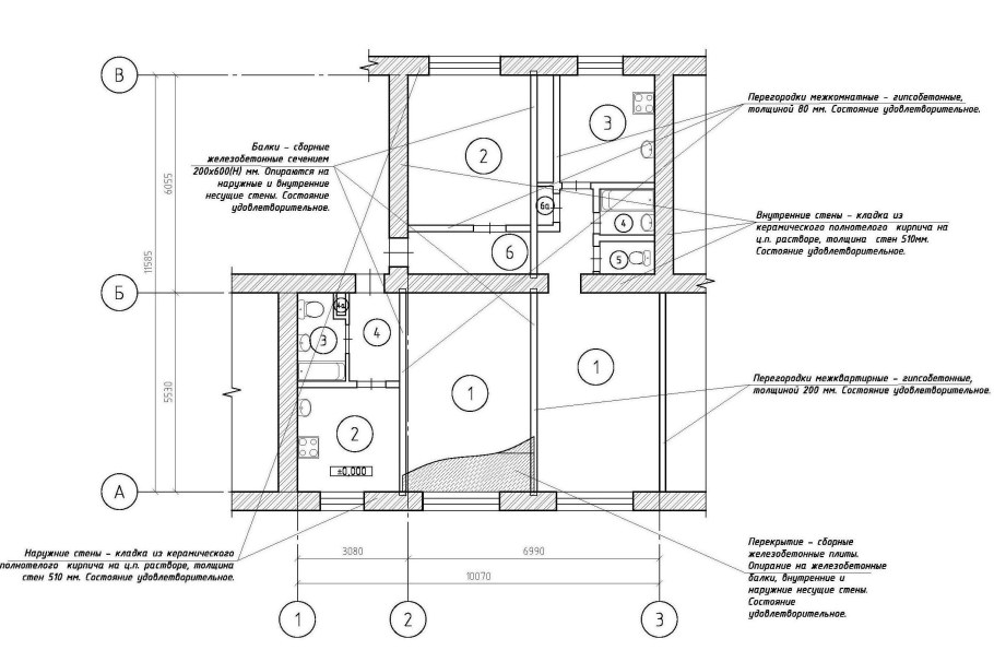 Оси привязки на строительных чертежах