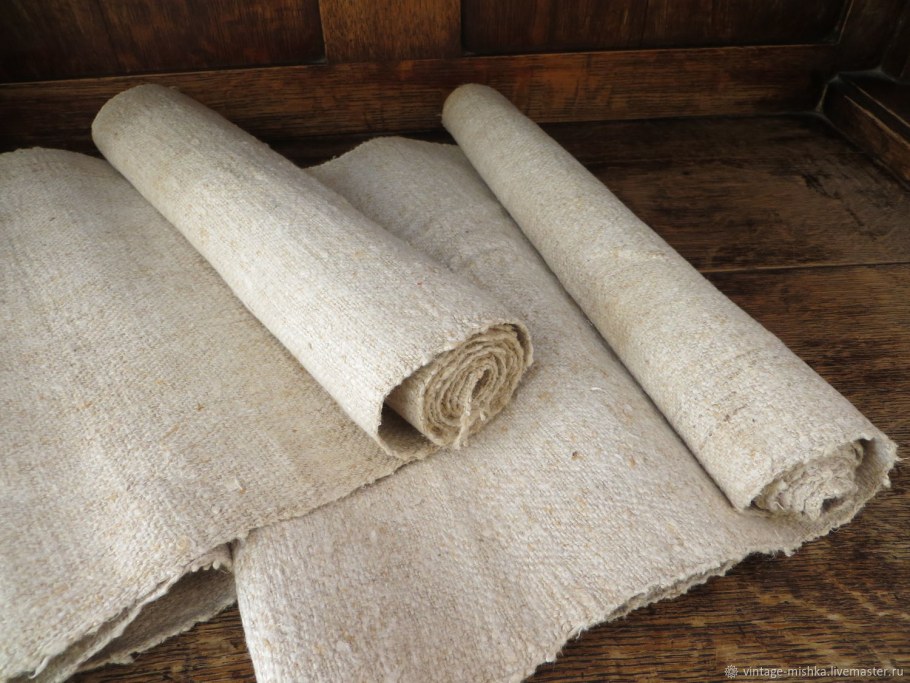 Некрашеная льняная ткань