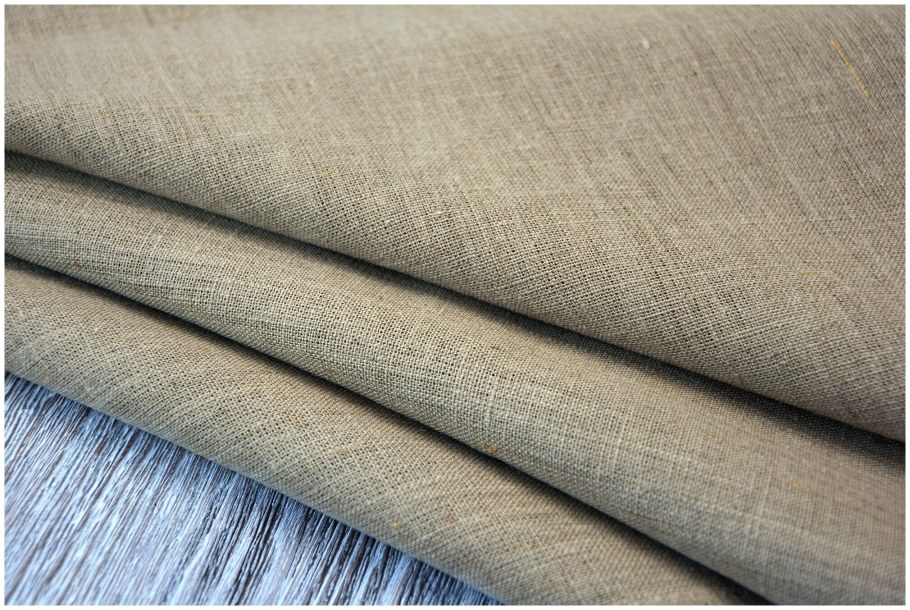Натуральный лен ткань зеленая