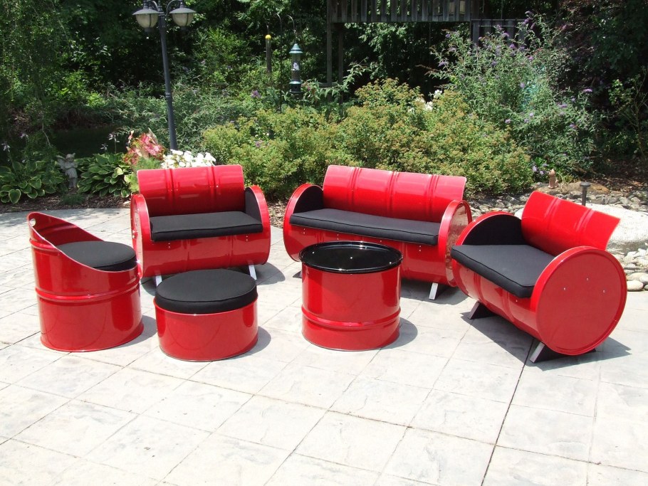 Диван из железной бочки
