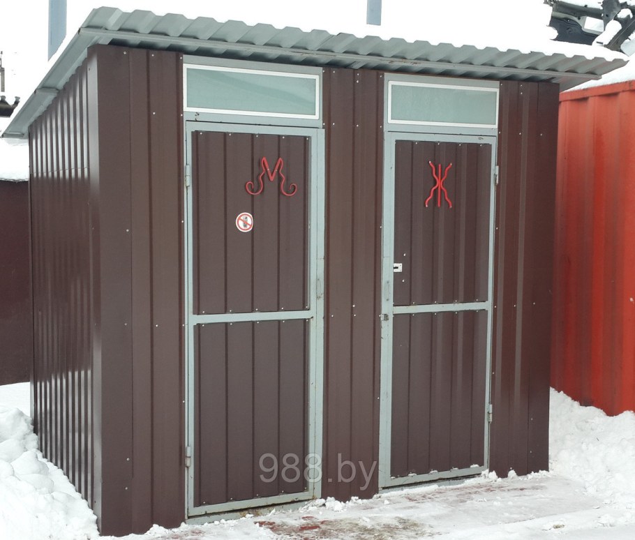 Туалет на даче из профнастила