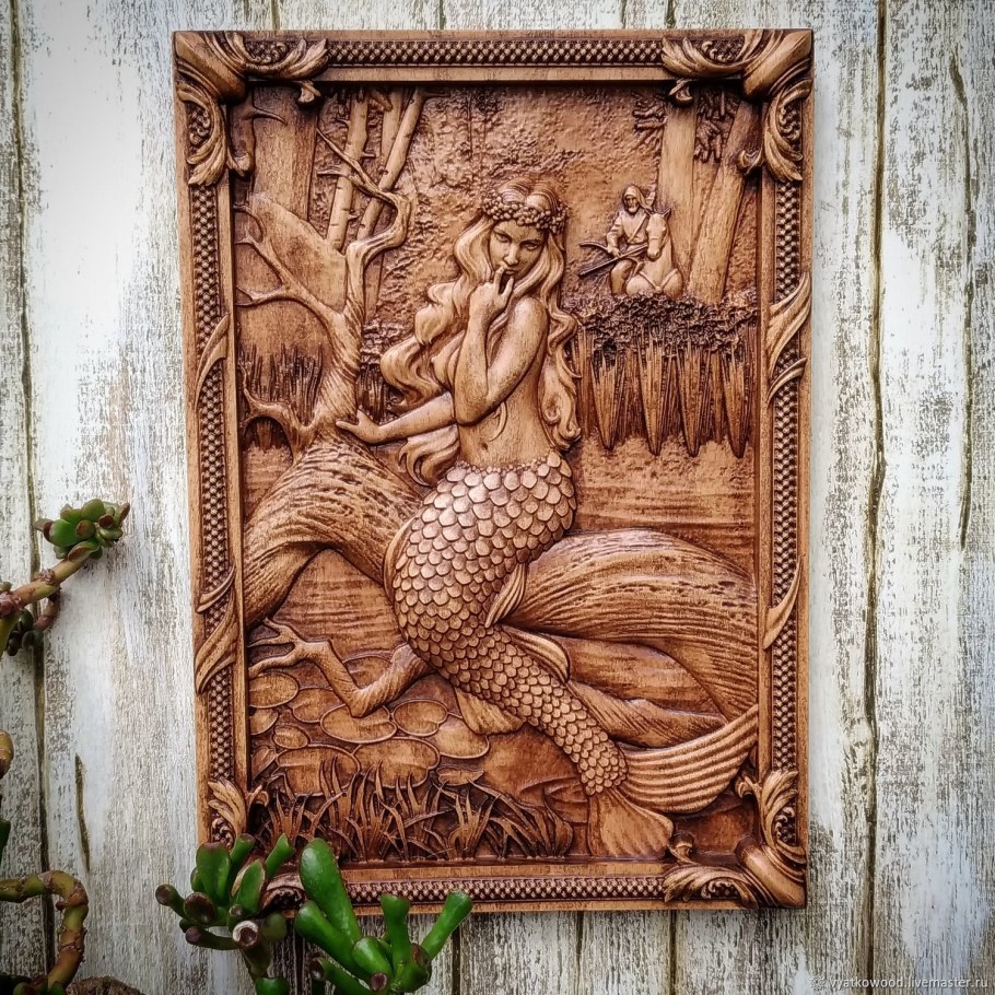 Деревянные резные панно на стену